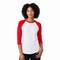 BELLA + CANVAS® Unisex Three-Quarter Sleeve Baseball Tee Raglan Contrast Sleeve Lightweight Retail Fit Shirt